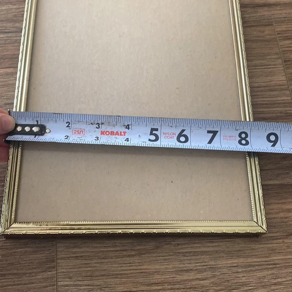 vintage gold-tone metal photo frame with a velvet back easel frame Art deco 8x10